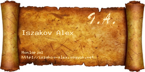 Iszakov Alex névjegykártya